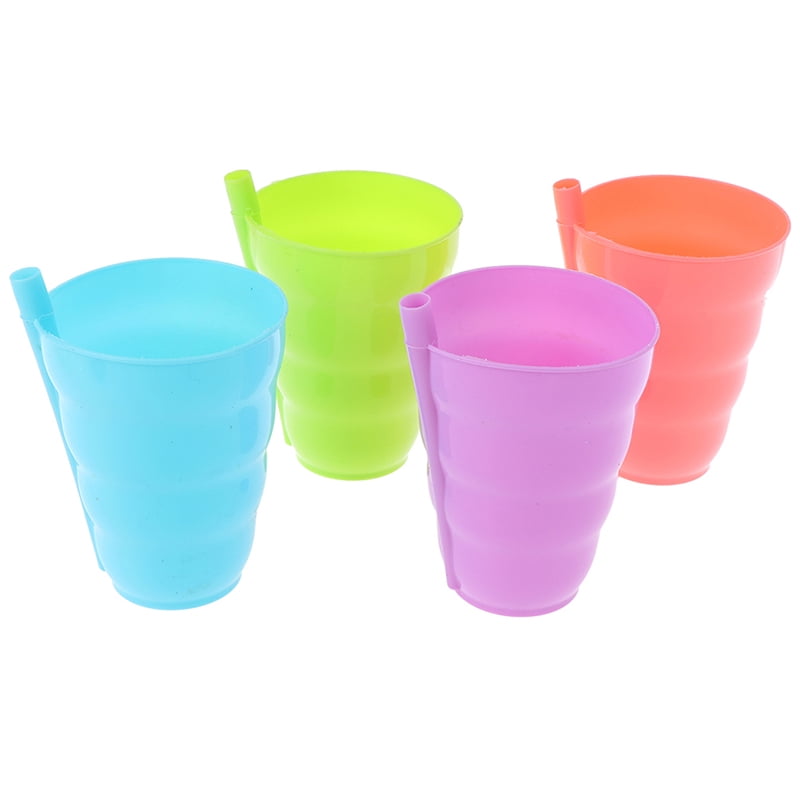 4 X KIDS  SIP-A-CUP TUMBLER WITH BUILT IN STRAW FOR CHILDREN 