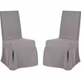 thumbnail image 3 of SAFAVIEH Adrianna 19''H Upholstered Rustic Slipcover Chair, Arctic Grey, Set of 2, 3 of 6