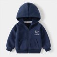 thumbnail image 2 of KPOPLK Baby Cotton Hooded Toddler Boy Long Sleeve Thermal Coat Kids Fall Winter Breathable Jacket 1t 2t 3t 4t 5t 6t Navy Size 3-4 Years, 2 of 4