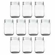 Decorating Mason Jars 12 oz. Set of 10, Bulk Pack - Glass Jars for Overnight Oats, Candies, Fruits, Pickles, Spices, Beverages - Black