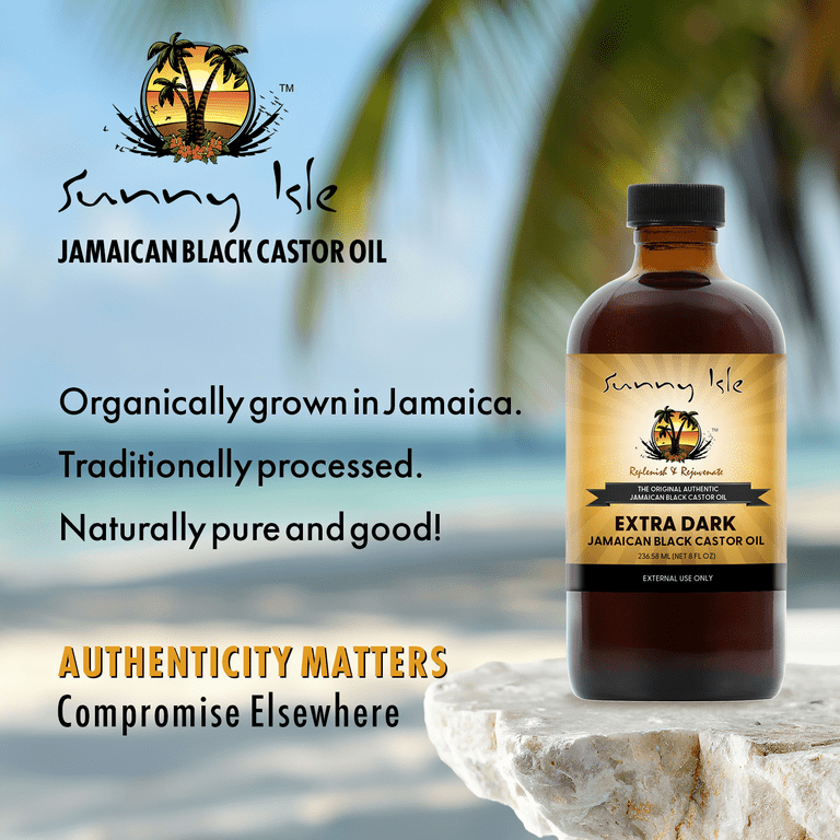 Sunny Isle Extra Dark Jamaican Black Castor Oil - Richer, Thicker,  Moisturizing