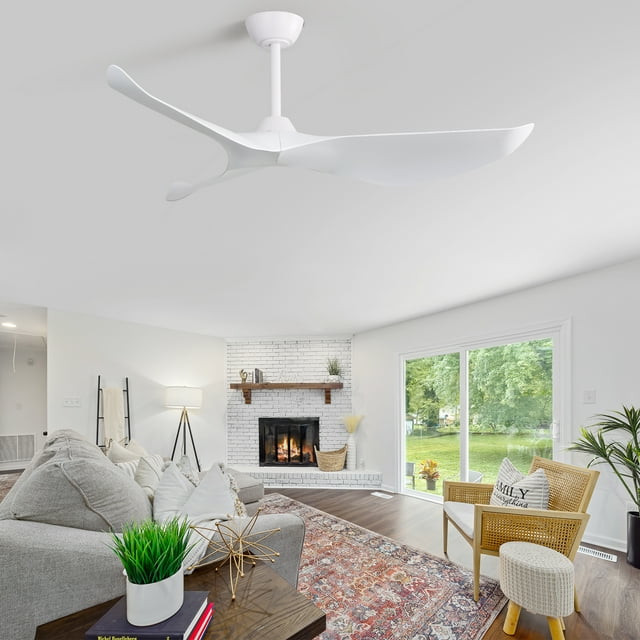 Sofucor 52" Wood Ceiling Fan Reverse Airflow Remote Control For Living