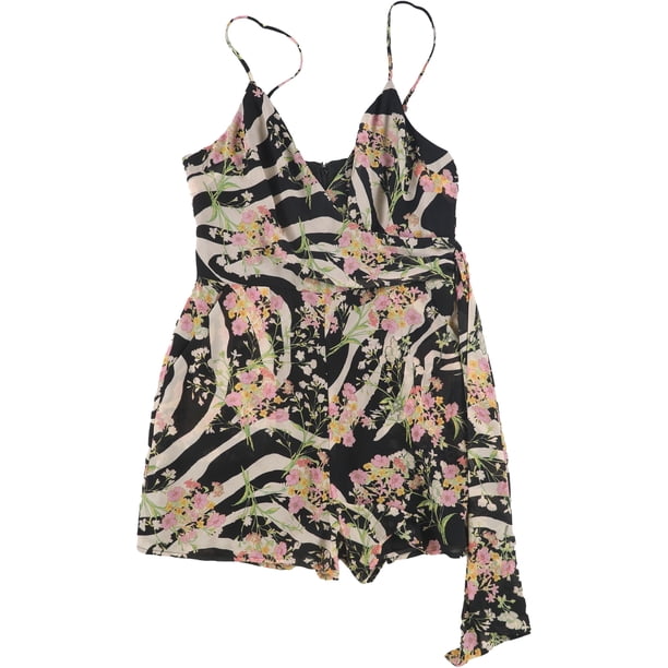 GUESS Mujer Floral-Zebra-Print Romper Jumpsuit, Multicolor, Medium