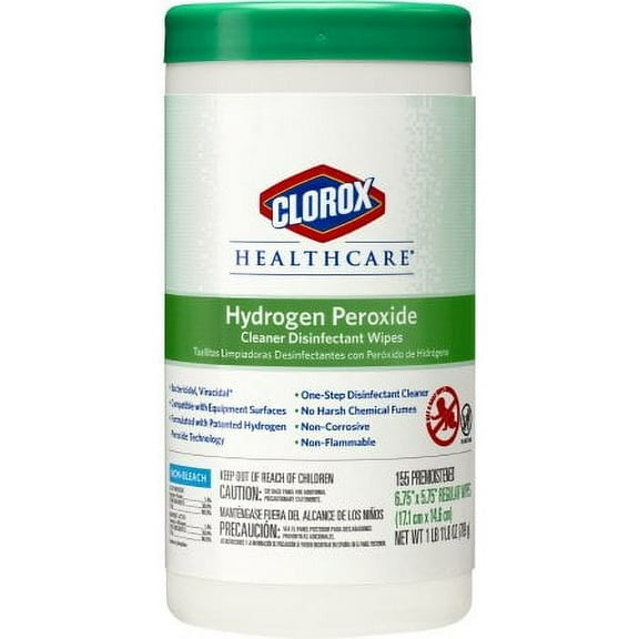 Clorox Healthcare Hydrogen Peroxide Cleaner Disinfectant Wipes 155 Count Canister Unscented