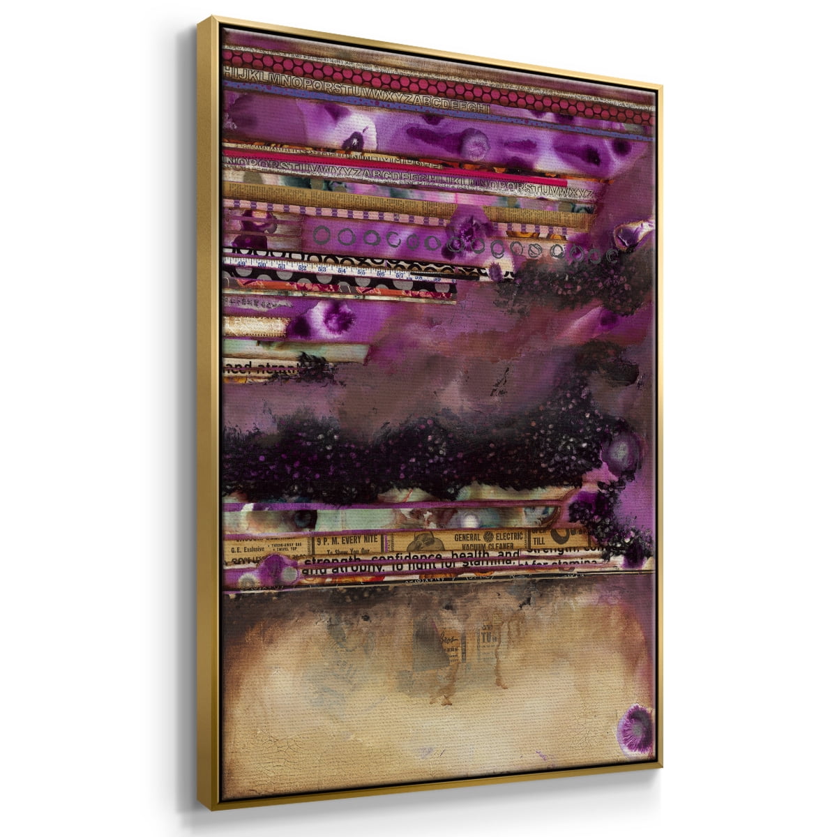 Fuschia on Fire Framed Premium Gallery Wrapped Canvas - Ready to Hang - 17 x 25 - Gold Floating Frame