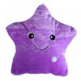 thumbnail image 1 of Almohada corporal colorida con luz LED brillante y estrellas, cojín suave y relajante, regalo para sonreír, morado, 40,6 x 35,5 cm, 1 of 5