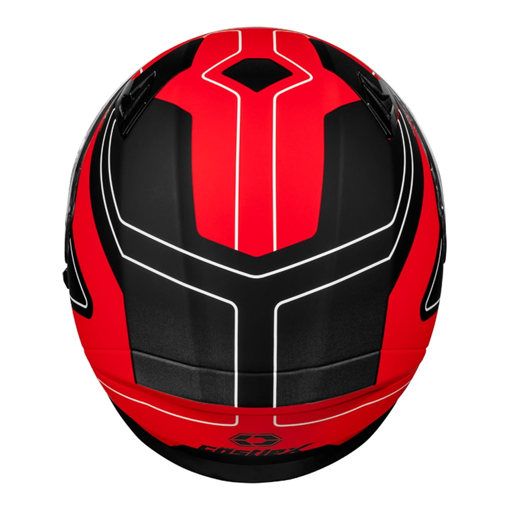 Castle X, 36-4119T, Adult Full Face Helmet - Single Lens - DOT Approved - CX390 ATLAS - Matte Red/Black, 3X-Large
