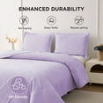 thumbnail image 4 of Beartech Solid Color Quilt Set Twin Size Light Purple Bedspread Coverlet Microfiber Bedding Lightweight Reversible Set,Soft Bedding for All Seasons, 4 of 7