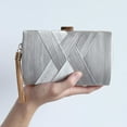 thumbnail image 4 of Bolso de mujer, elegante bolso con cadena, bolso de mano, bolso de boda, fiesta, noche Plata, 4 of 9