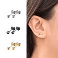 1 Pairs of Earrings Stainless Steel Multiple Black Simple Ear Studs for Men Women Punk Style CZ