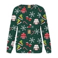 thumbnail image 5 of Gibobby Chaqueta Athletic Mujer holgado a la moda Sudadera deportiva con estampado navideño colorido para mujer, manga larga, cuello Rojoondo, sudadera con capucha (Verde, L), 5 of 5
