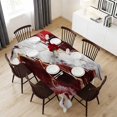 thumbnail image 6 of Marble Red Table Cloth Waterproof Tablecloths, Modern Abstract Gold White Brick Stone Motif Tablecloth Dining Table Cover for Kitchen Party Tabletop Outdoor, Rectangle Tablecloth 54x108 Inch, 6 of 9
