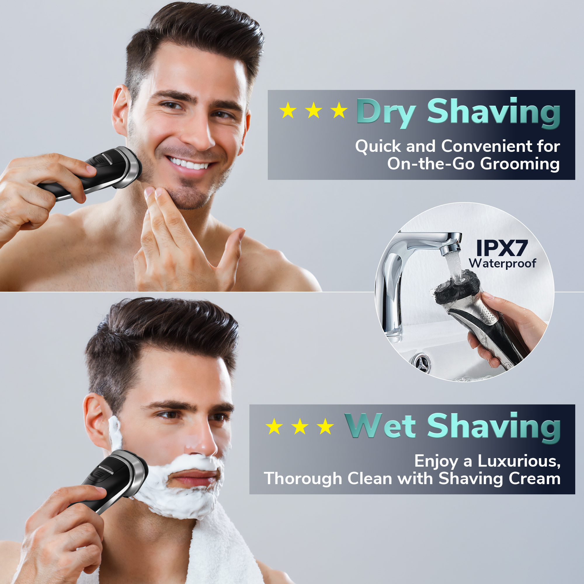 MichPong Rechargeable Electric Shaver for Men with LED Display photo 2