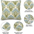 thumbnail image 3 of Blue Green Pillow Covers 18x18 Inch Set of 2 Hyacinth Flower Throw Pillow Covers Home Decor Couch Throw Pillows Family Decoration, 3 of 6