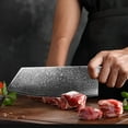 thumbnail image 2 of Kitchen Knife Damascus Steel Knife VG10 67 Layers Japanese Chef Knives Santoku Carving Cutting Tool Abalone Shell Handle with Sheath and Giftbox, 2 of 8