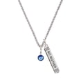 thumbnail image 1 of Delight Jewelry Crystal Blue Channel Drop Silvertone Always My Mother Bar Charm Necklace, 23", 1 of 4
