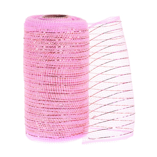 1 pieza de malla decorativa, rollo de cinta de malla de 5.9in x 10 yardas de foil metálico para decoración de árboles de Navidad, rosa