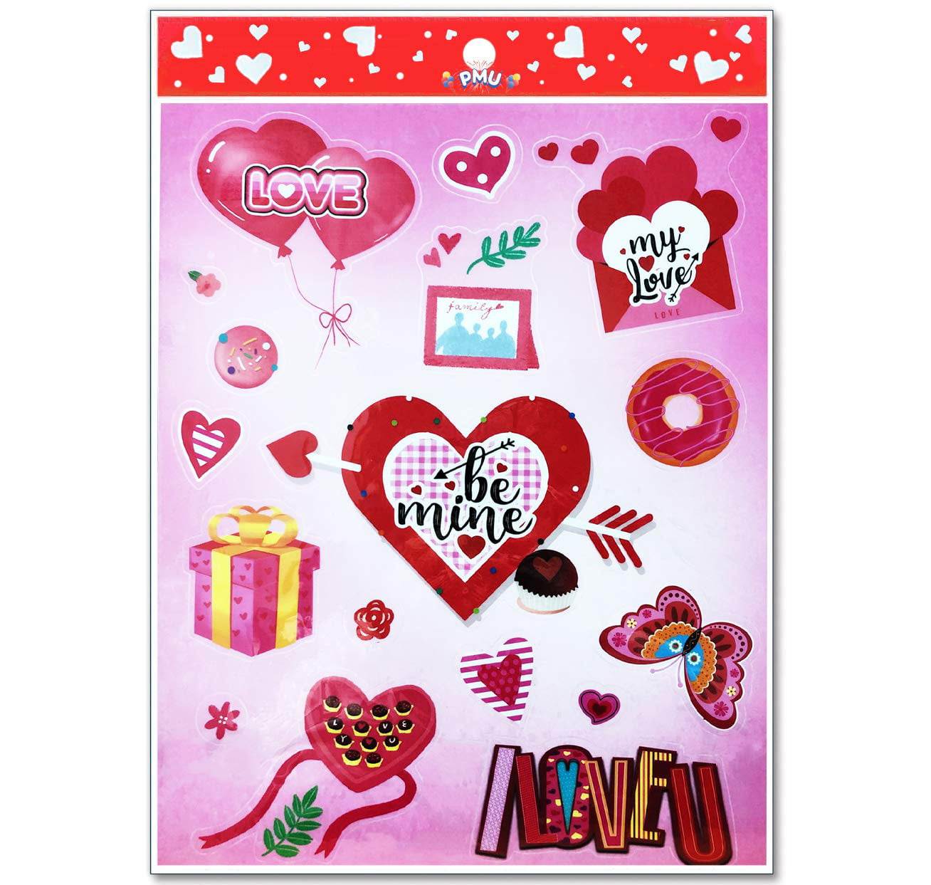 pmu valentines sticker valentine heart stickers love decorative