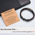 thumbnail image 2 of Gifts for New Dad Grandpa Uncle Bonus Son Grandson Brother Nephew Friends, Braided Leather Bracelet, Fathers Day Birthday Valentines Christmas Graduation Gifts for Men Boys, 2 of 5