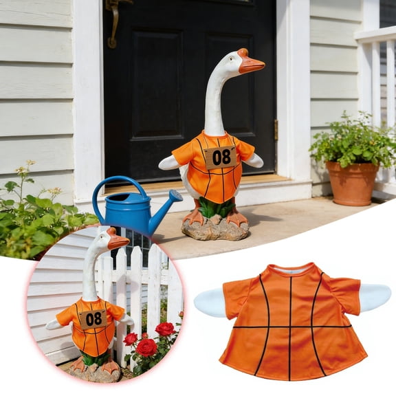 23 Inch Porch Goose Basketball Jersey - Outdoor Decor Outfit for Porch Goose Statue, Garden & Party Display
