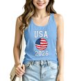 thumbnail image 2 of Women's Football Graphic Tank Tops, Women's Sleeveless Running Tank Top, Breathable Lightweight Sports Vest for Workout, Gym, Yoga, Training for Soccer Tournament 2026 Light Blue Size: L, 2 of 5