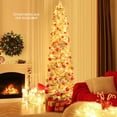 thumbnail image 2 of Costway 7 FT Pre-Lit Slim Christmas Tree Flocked Decoration with Pine Needles & Lights, 2 of 10