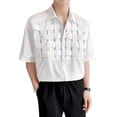 thumbnail image 1 of Top con cuello vuelto para hombre,Camisa de media manga para hombre,Camisa tejida para hombre,Top para hombre elaborado con cuidado, 1 of 8