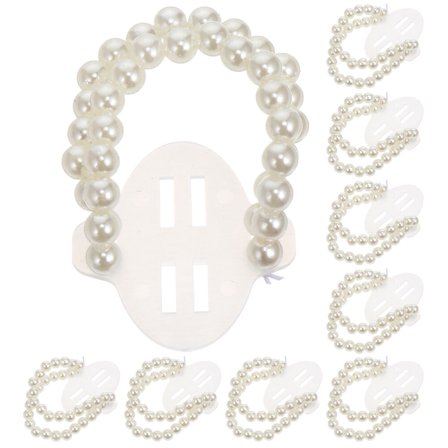 10Pcs Wedding Corsage Bracelet Elastic Artificial Pearl Beaded Wristband for Party