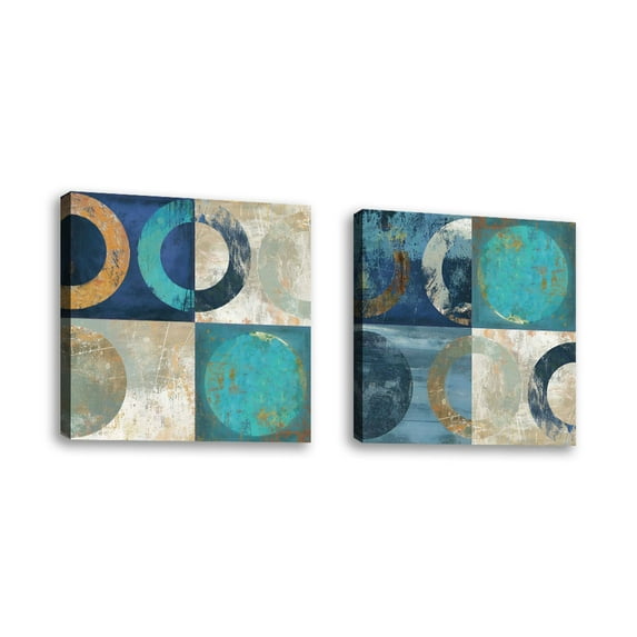 Set of 2 - Accordance II - Contemporary Fine Art Giclee on Canvas Gallery Wrap - wall décor - Art painting - 24 x 24 Inch - Ready to Hang