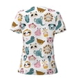 thumbnail image 4 of Naloa Cartoon Animals Print T-Shirts Short Sleeve V Neck Tees for Women Fashion Tops Trendy Lightweight Soft Casual Summer Outfits Clothes, 4 of 5