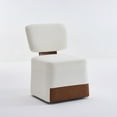 thumbnail image 3 of Jopath Modern Rolling Side Chair, Armless Dining Chair Linen Upholstered Dining Chair With Casters And Comfortable Foam Seat, 1-Piece For Living Room, Office, Bedroom, 3 of 11