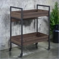 thumbnail image 7 of Serving Cart, Modern 2-Tier with Cup Holder | Walnut Brown & Black | Metal, Synthetic Wood, 7 of 7
