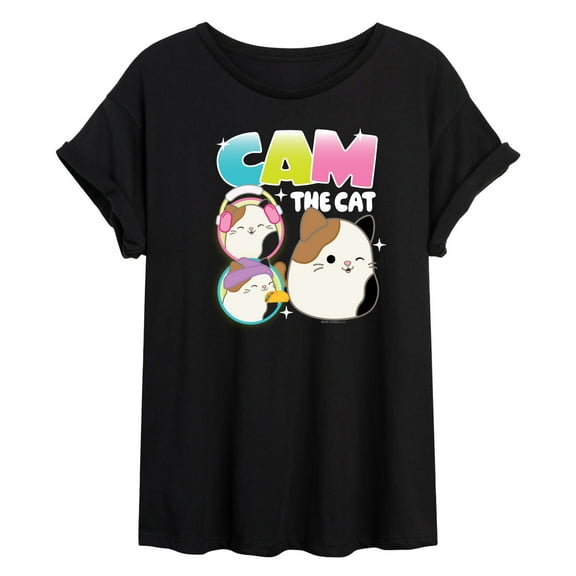 Squishmallows - Cam The Cat - Womens Oversized Graphic T-Shirt