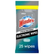 Windex Electronics Wipes, Pre-Moistened, Provides Streak-Free Shine, 25 Count