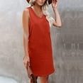 thumbnail image 3 of IROINNID Shift Dress For Women Casual Summer Tank Solid Sleeveless With Pocket Dress V-Neck Knee-Length Dress, 3 of 6