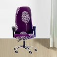 thumbnail image 3 of Funda elástica impresa para silla de ordenador, para silla de oficina, funda protectora Universal para silla de , a prueba de polvo, estir Púrpura Macarena Funda de asiento, 3 of 8