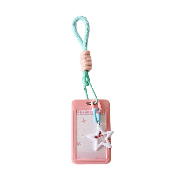 Star Glamour ID Badge Holders Slide Card Case For Bus Passes Key Card 3-inch Photo Card Protector With Lanyard