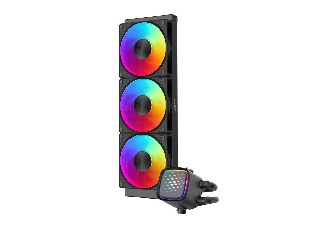 SAMA L50 360mm Liquid CPU Cooler AIO Cooler with ARGB Infinity Mirror Effect 3x120mm ARGB Light Sync with Motherboard PWM 28mm Fans Low-Noise for AMD:AM4 AM5/Intel LGA 1700/1150/1151/1200/1851