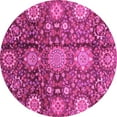 thumbnail image 1 of Ahgly Company Indoor Round Abstract Pink Modern Area Rugs, 8' Round, 1 of 4