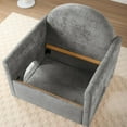 thumbnail image 6 of DEALTOPS Pet Friendly Accent Chair with Cat Hideaway, Modern Chenille Upholstered Armchair with Pillow, Gray, 6 of 7
