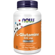 NOW Supplements, L-Glutamine 500 mg, Nitrogen Transporter*, Amino Acid, 120 Veg Capsules