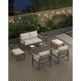 thumbnail image 3 of Set de Muebles de Aluminio para Exterior – Sofá de 3 Asientos y Mesa de Café – Cojines Gruesos Lavables – Balcón, Jardín y Terraza, 3 of 14