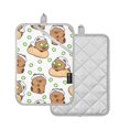thumbnail image 3 of Capybara Cucumber Pattern Pot Holder Set 2 Piece Non-Slip Oven Hot Pads Heat Resistant Durable 7x9.8in, 3 of 7