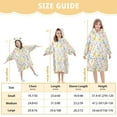 thumbnail image 3 of Dailycode Wearable Blanket Hoodie Oversized Sherpa Flannel Blankets with Pocket for 3-14 Year Old Cartoon Colorful Giraffes and Flowers, 3 of 7