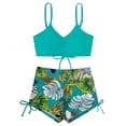 thumbnail image 5 of Xmyrz Tankinis Swimsuits For Women 2025 Leisure Cut Out Push Up Floral Print High Waist Thong Swimming Pool 2Pc Swimsuit Sets Swimwear, 5 of 6