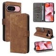 thumbnail image 3 of Phone Wallet Case for Google Pixel 10 with Stand - Leather Folio Cover & Card Slots Brown, 3 of 5