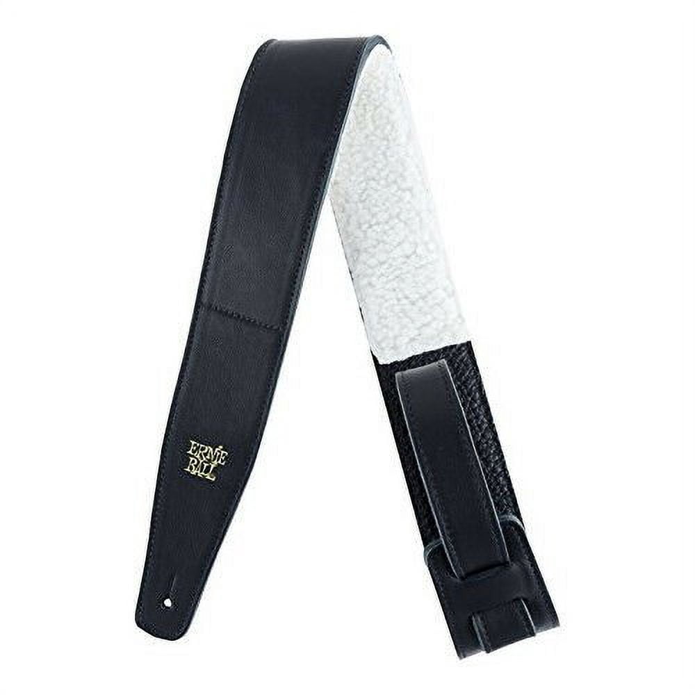 Ernie Ball Italian Leather w/Fur Padding 2.5" Strap Black