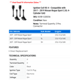 thumbnail image 2 of Ignition Coil Kit 4 - Compatible with 2017 - 2019 Nissan Rogue Sport 2.0L 4-Cylinder GAS 2018, 2 of 2