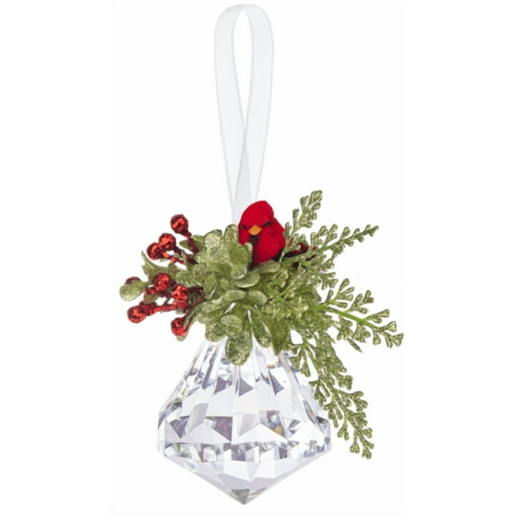 KISSING KRYSTALS Cardinal Jewel Mistletoe Christmas Ornament Ganz