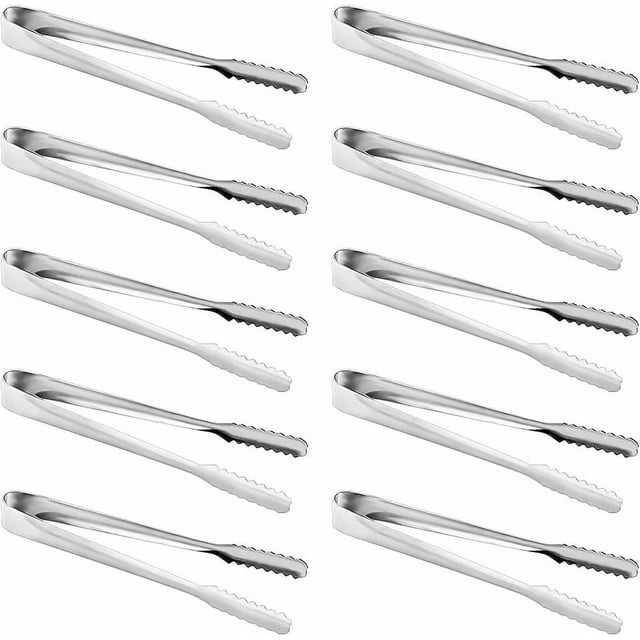 10 Pieces Ice Tong Candy Clip Rustproof Long Handle Tool Craftsmanship Smooth Convenience Kitchen Gadgets Smooth Surface Outdoor Accessories Pastry Tongs